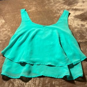 Tiffany blue flowy tank top